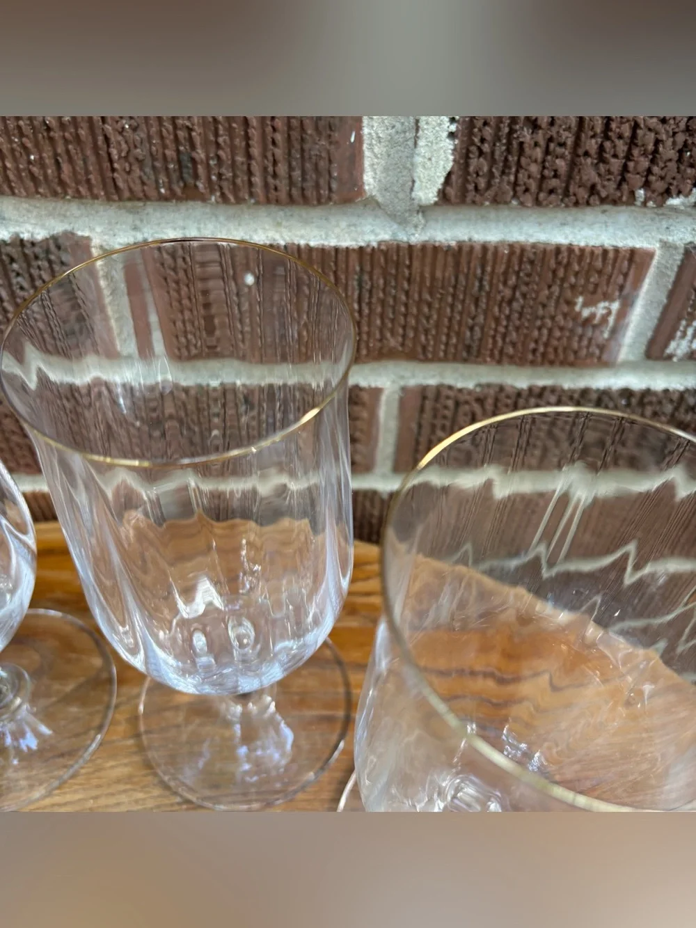 MIKASA Set of 4 Sonata Gold Crystal Iced Tea Water Glasses Discontinued 7 1/4